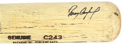 1999 Roger Cedeno New York Mets Signed Louisville Slugger Professional Model Game Used Bat (MEARS LOA/JSA)