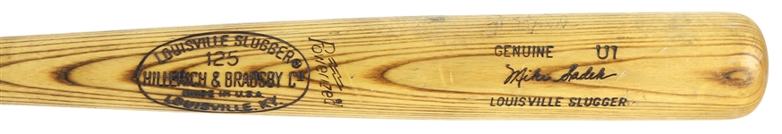 1977-79 Mike Sadek San Francisco Giants Signed H&B Louisville Slugger Professional Model Game Used Bat (MEARS LOA/JSA)