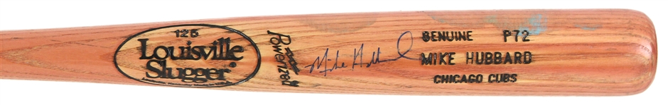 1995-97 Mike Hubbard Chicago Cubs Signed Louisville Slugger Professional Model Game Used Bat (MEARS LOA/JSA)
