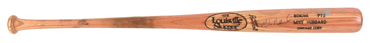 1995-97 Mike Hubbard Chicago Cubs Signed Louisville Slugger Professional Model Game Used Bat (MEARS LOA/JSA)