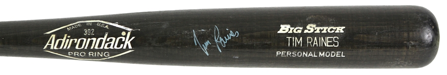 1982 Tim Raines Montreal Expos Signed Adirondack Professional Model Game Used Bat (MEARS LOA/JSA)