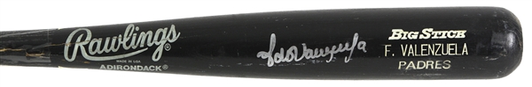 1995 Fernando Valenzuela San Diego Padres Signed Rawlings Adirondack Professional Model Game Used Bat (MEARS LOA/JSA)