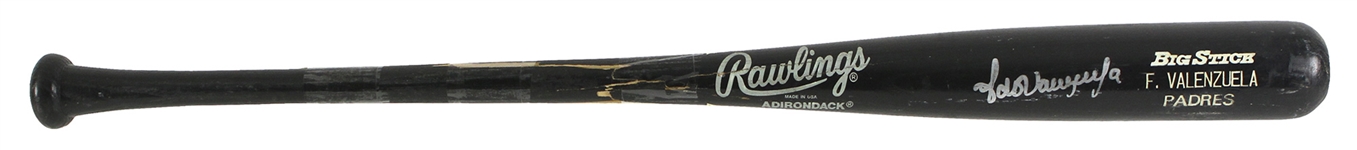 1995 Fernando Valenzuela San Diego Padres Signed Rawlings Adirondack Professional Model Game Used Bat (MEARS LOA/JSA)