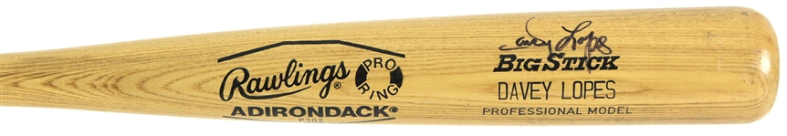 1986 Davey Lopes Chicago Cubs Signed Rawlings Adirondack Professional Model Bat (MEARS LOA/JSA)