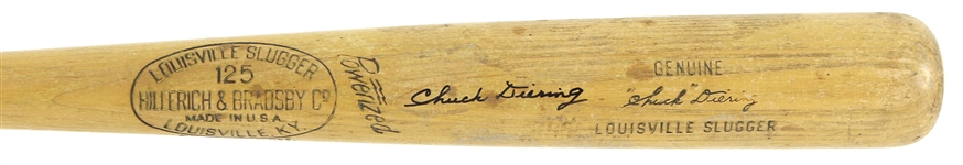 1950-56 Chuck Diering Cardinals/Giants/Orioles Signed H&B Louisville Slugger Professional Model Game Used Bat (MEARS LOA/JSA)