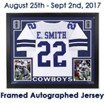 2010s Emmitt Smith Dallas Cowboys 36" x 44" Framed Display w/ Signed Jersey (*JSA*)