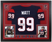 2016 JJ Watt Houston Texans 36" x 44" Framed Display w/ Signed Jersey (*JSA*)