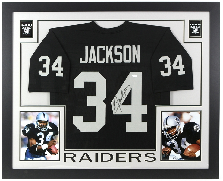 2010s Bo Jackson Los Angeles Raiders 36" x 44" Framed Display w/ Signed Jersey (*JSA*)