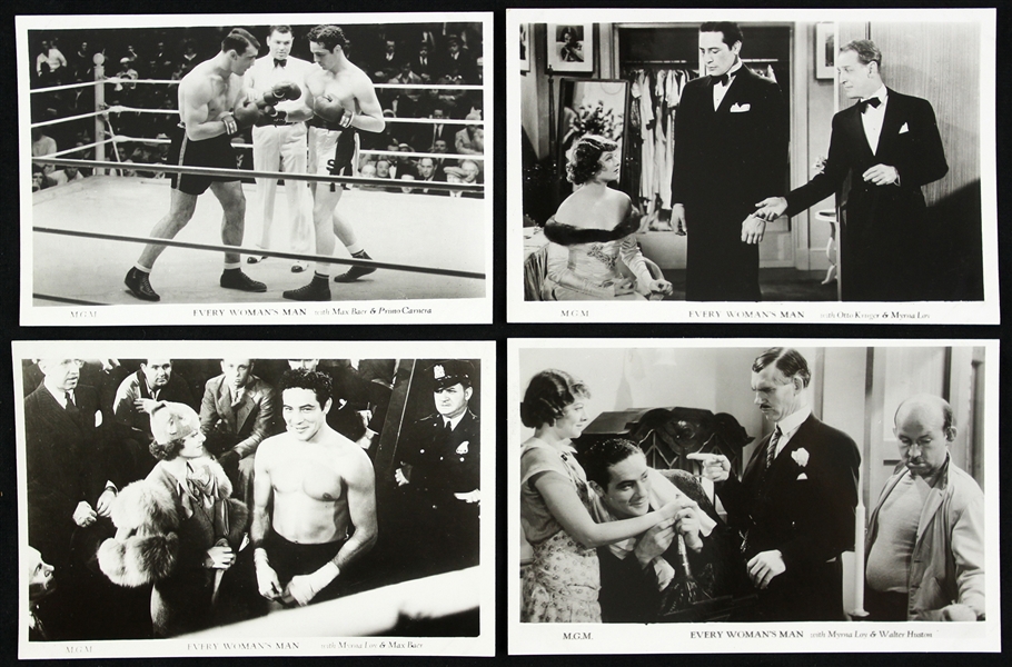 1933 Max Baer Primo Carnera Jack Dempsey Every Womans Man 3.25" x 5.5" Postcard Sized MGM Promotional Photos - Lot of 4