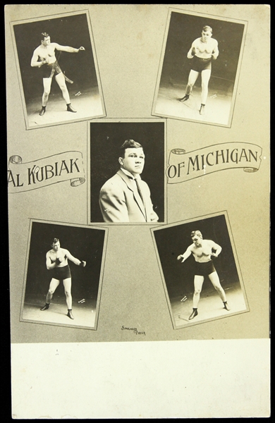 1907-15 Al Kubiak Heavyweight Boxer 3.5" x 5.5" Postcard