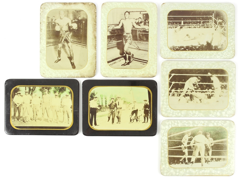 1920s Jack Dempsey & Kid Chocolate 6”x8” Celluloid Photo Collection (7)