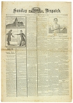 1881 John L Sullivan Sunday Dispatch 16”x22” Newspaper
