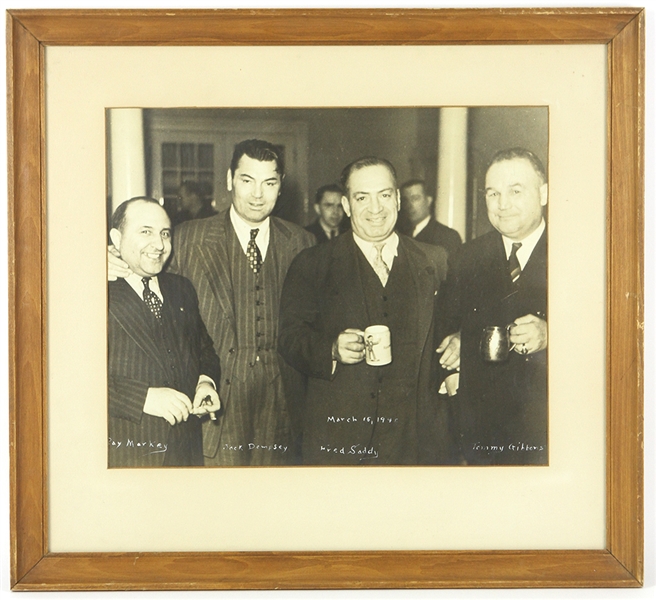 1920-1930s Jack Dempsey Antique Boxing 18”x24” Framed Photo