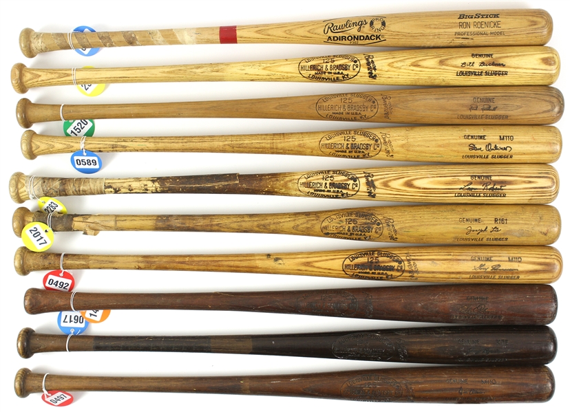 1970s-1980s Professional Model Game Used Bat Collection - Lot of 19 w/ Bill Buckner, Leon Roberts, Rodney Scott, Wes Parker & More (MEARS LOA)