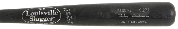 2001 Rickey Henderson San Diego Padres Louisville Slugger Bat (MEARS LOA)