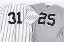 1998-2006 Tim Raines Jason Giambi New York Yankees Jerseys - Lot of 2 (MEARS LOA/Steiner)