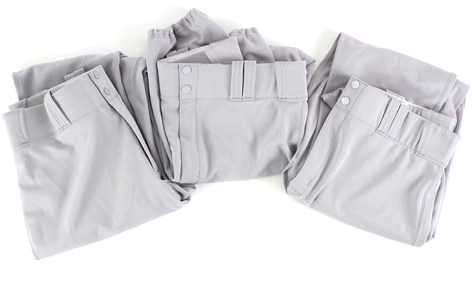 2006-08 New York Yankees Road Uniform Pants - Lot of 3 Pairs w/ Mike Mussina, Jason Giambi & Miguel Cairo (MEARS LOA/Steiner)