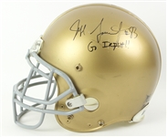 2004-2007 circa Notre Dame Game Worn Helmet Signed by Jeff Samardzija(MEARS LOA)