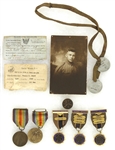 WWI Registration Certificate, Medals, Photo (Lot of 10)