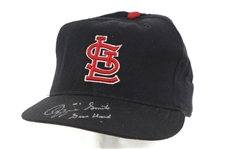 1993 Ozzie Smith St. Louis Cardinals Game Worn Road Cap (MEARS LOA)