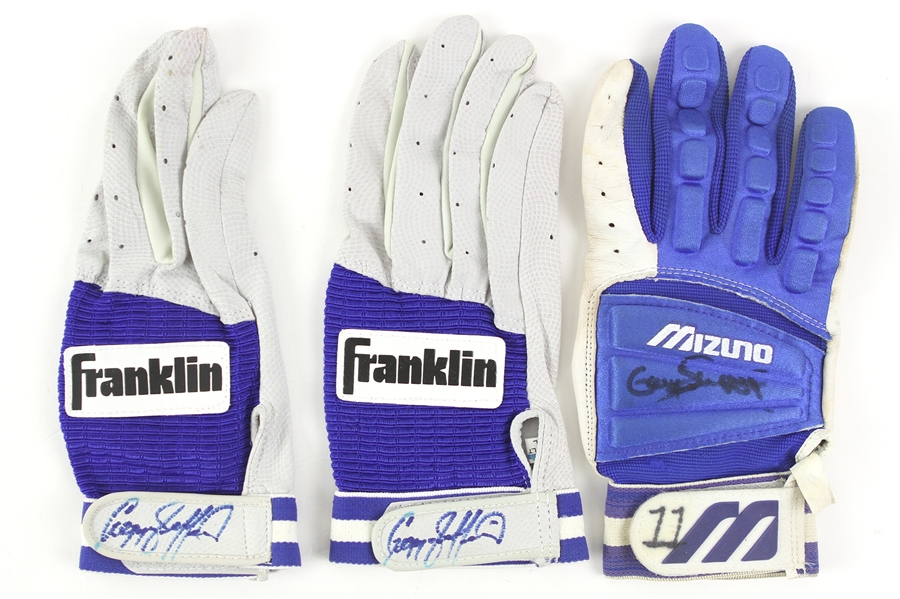 1990-2000 circa Gary Sheffield Game Worn Signed Batting Gloves (Lot off 3) (JSA)