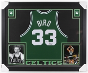 2016 Larry Bird Boston Celtics 36" x 44" Framed Signed Jersey (JSA)