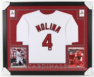 2016 Yadier Molina St. Louis Cardinals 36" x 44" Framed Signed Jersey *JSA*