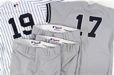 1988-2008  New York Yankees Game Issued Jersey and Pants Collection W/ Ivan Rodriguez, Jorge Posada, Jason Giambi (Lot of 5) (MEARS LOA)