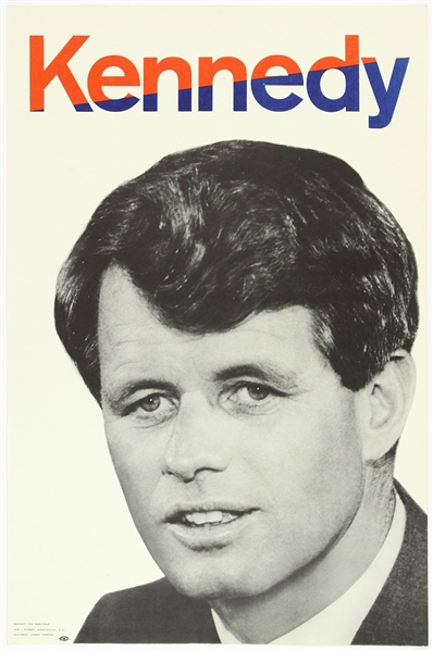 1968 Robert Kennedy For President Campaign 12”x18.75” Poster