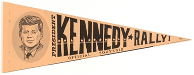 1960’s John F. Kennedy Rally 8.5” x 22.5” paper pennant