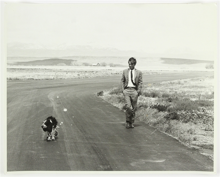 1960’s Robert Kennedy with Dog Freckles 16”x20” Photo