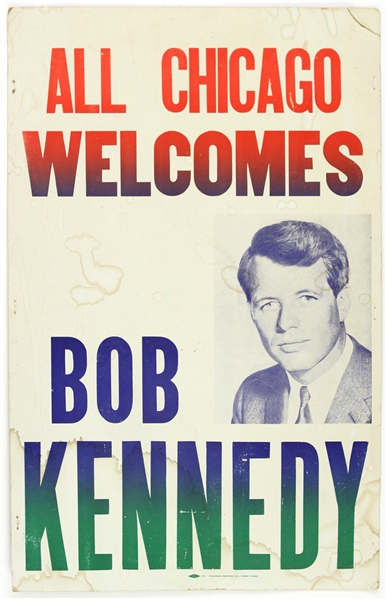 1960’s Robert Kennedy All Chicago Welcomes Bob Kennedy 14”x22.5” Poster
