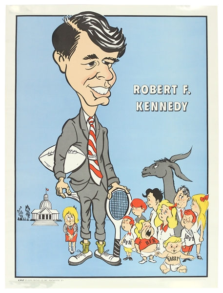 1968 Robert Kennedy Cartoon campaign  18.25”x24.25” Poster