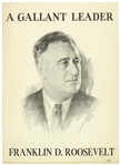 1936 Franklin D. Roosevelt A Gallant Leader Campaign 12.5”x17.5” Poster