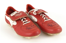 1980s Ozzie Smith St. Louis Cardinals Autographed Red KanaRoos Cleats (MEARS LOA/JSA)