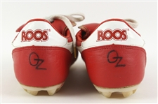 1980s Ozzie Smith St. Louis Cardinals Autographed Red KanaRoos Cleats (MEARS LOA/JSA)