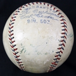 1927-31 OAL Barnard Baseball Misc Signed Baseball (JSA)