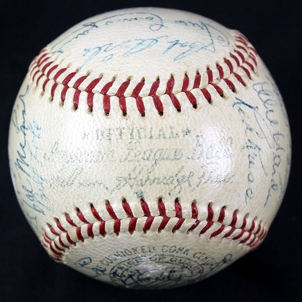 1955 Cleveland Indians Signed Baseball (JSA)