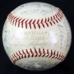 1955 Cleveland Indians Signed Baseball (JSA)