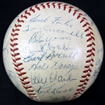 1955 Cleveland Indians Signed Baseball (JSA)