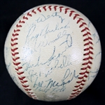 1955 Cleveland Indians Signed Baseball (JSA)
