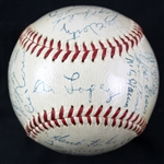 1955 Cleveland Indians Signed Baseball (JSA)