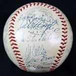 1955 Cleveland Indians Signed Baseball (JSA)