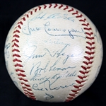 1955 Cleveland Indians Signed Baseball (JSA)