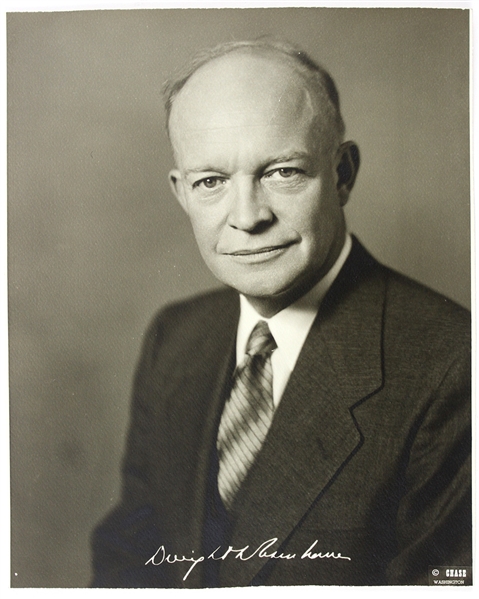 1953-1961 Dwight Eisenhower Presidential 7.5"x9.5" Sepia Tone Chase News Original Photo