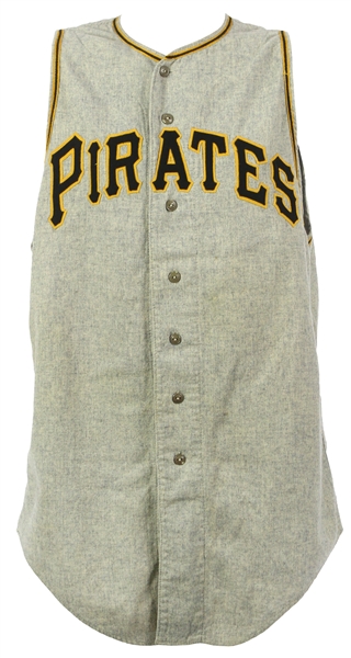 1958 Hank Foiles Pittsburgh Pirates Game Worn Road Vest (MEARS LOA)