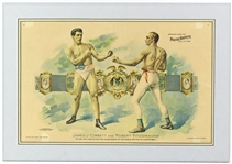 1860s-1880s circa John C. Heenan Collectors 17”x22” Print & Corbett Fitzsimmons Print (Lot of 2)