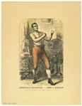1860s-1880s circa John C. Heenan Collectors 17”x22” Print & Corbett Fitzsimmons Print (Lot of 2)