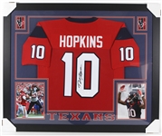 2016 DeAndre Hopkins Houston Texans (Red) 36" x 44" Framed Signed Jersey *JSA*