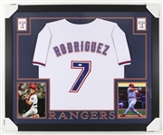 2016 Ivan Rodriguez Texas Rangers 36" x 44" Framed Signed Jersey *JSA*